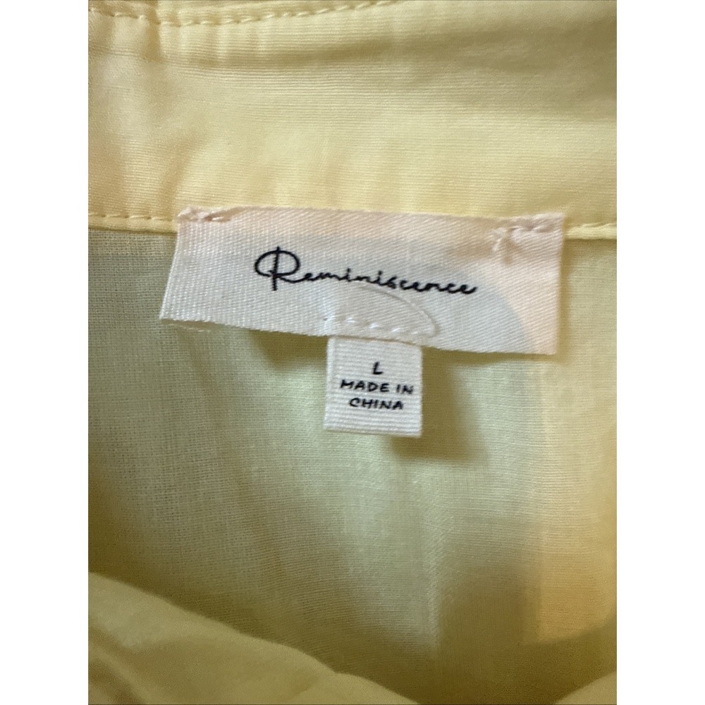 Reminiscence Yellow Statemebtbsleeve Mini Shirt Dress Size Large - Picture 6 of 9
